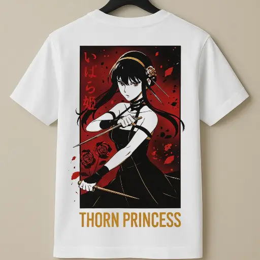 Anime Printed White Tee 100% Cotton