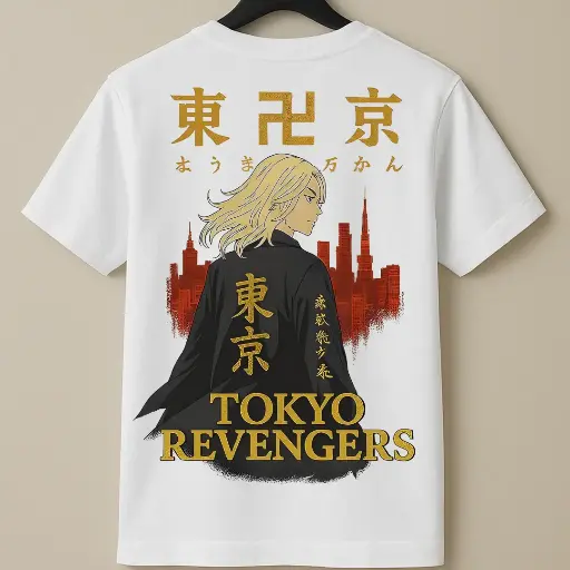 Tokyo Revengers White Printed 100% Cotton Tee
